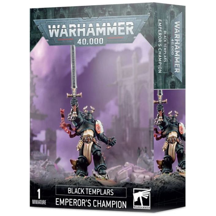 Warhammer 40000 Black Templars Emperor's Champion model kit.