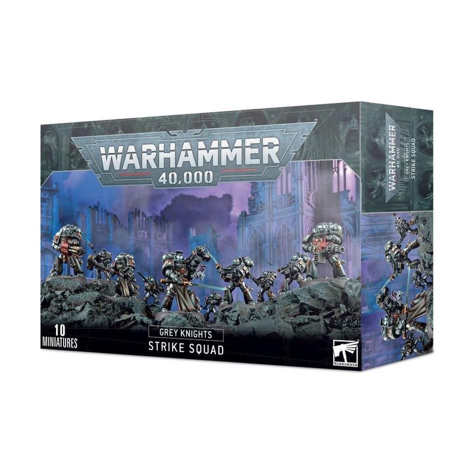 Warhammer 40000 Grey Knights Strike Squad box set with detailed models.