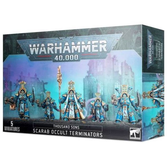 Warhammer 40000 Scarab Occult Terminators Thousand Sons box set with miniatures.