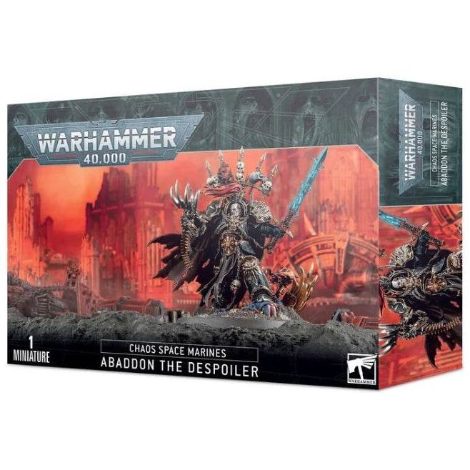 Abaddon the Despoiler Chaos Space Marines model kit with 31 plastic components and 60mm base.