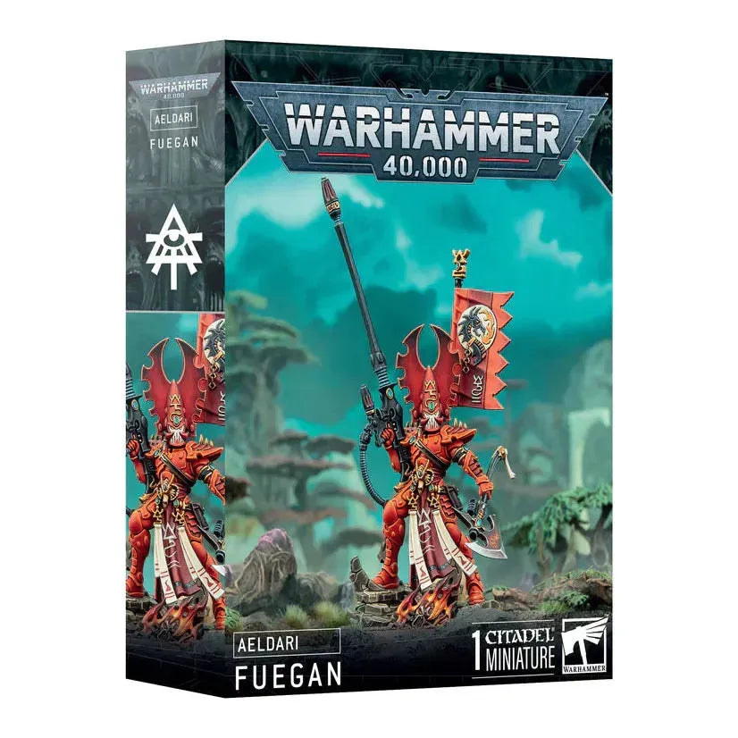 Aeldari: Phoenix Lord Fuegan Warhammer 40,000 model kit packaging.