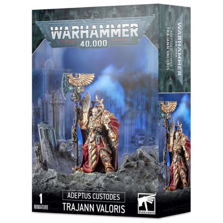 Captain-General Trajann Valoris Adeptus Custodes miniature model kit with 40mm Citadel Round base.