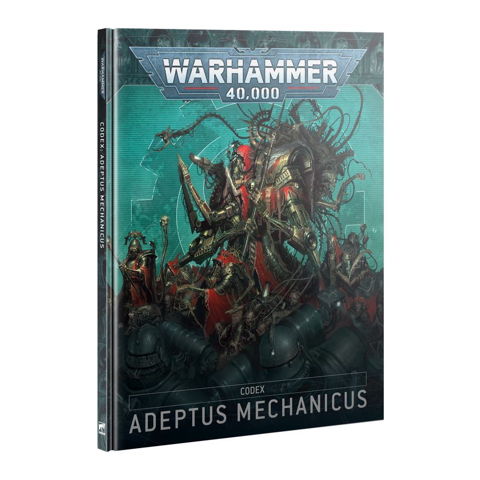 Warhammer 40000 Codex: Adeptus Mechanicus book cover showing detailed artwork of the Adeptus Mechanicus.