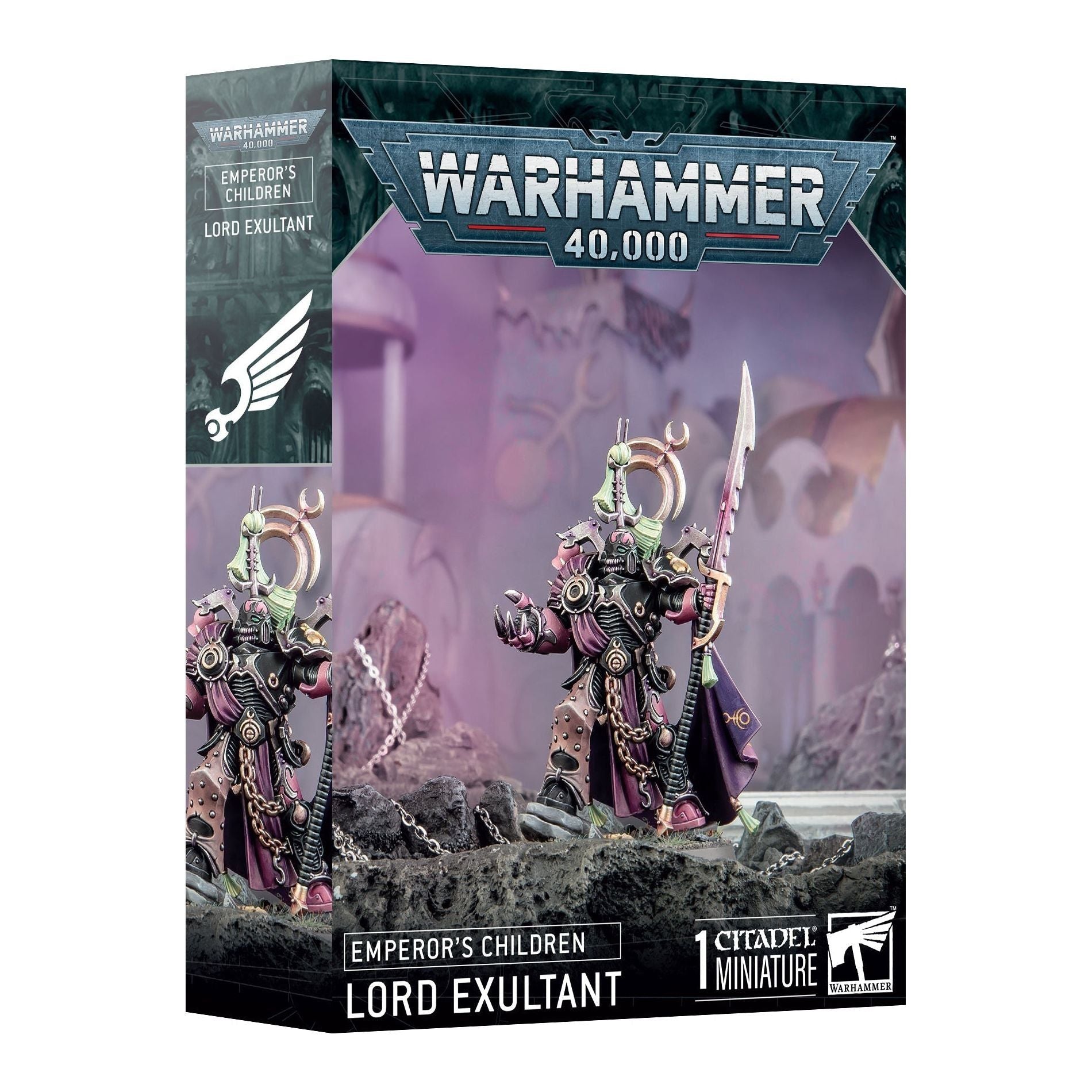 Emperor's Children Lord Exultant model from Warhammer 40,000.