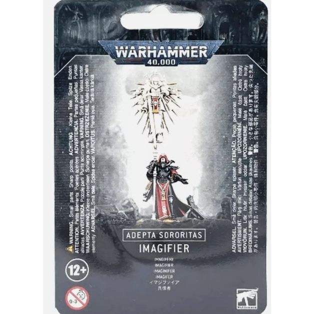 Imagifier Adepta Sororitas model kit packaging with Citadel 32mm Round Base.