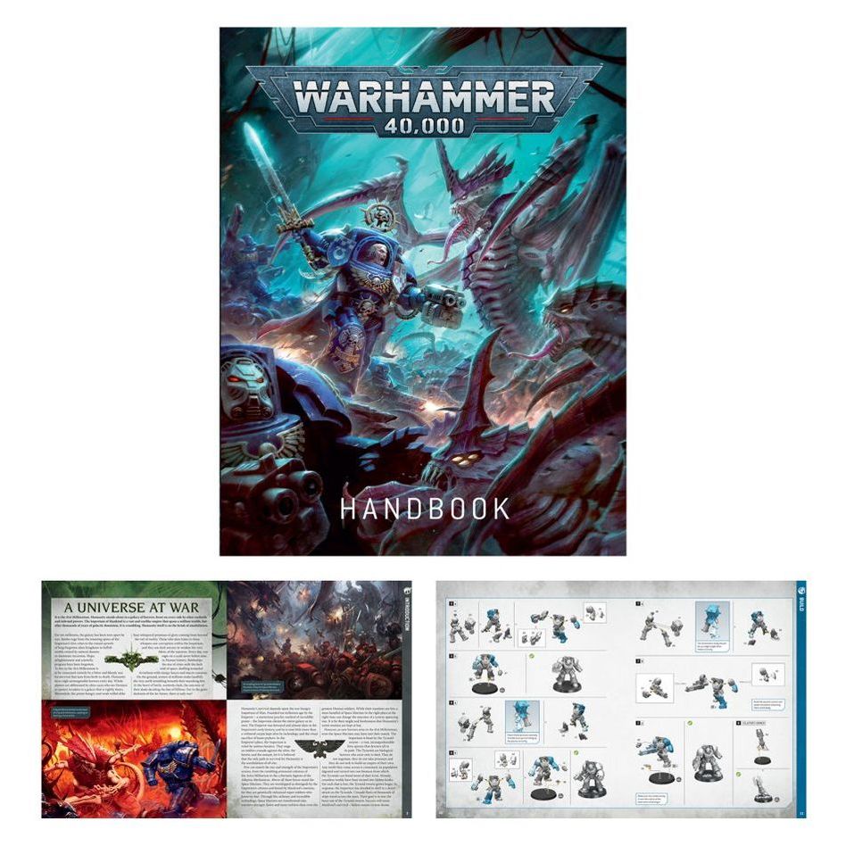 Warhammer 40000 Introductory Set with handbook and construction guides.