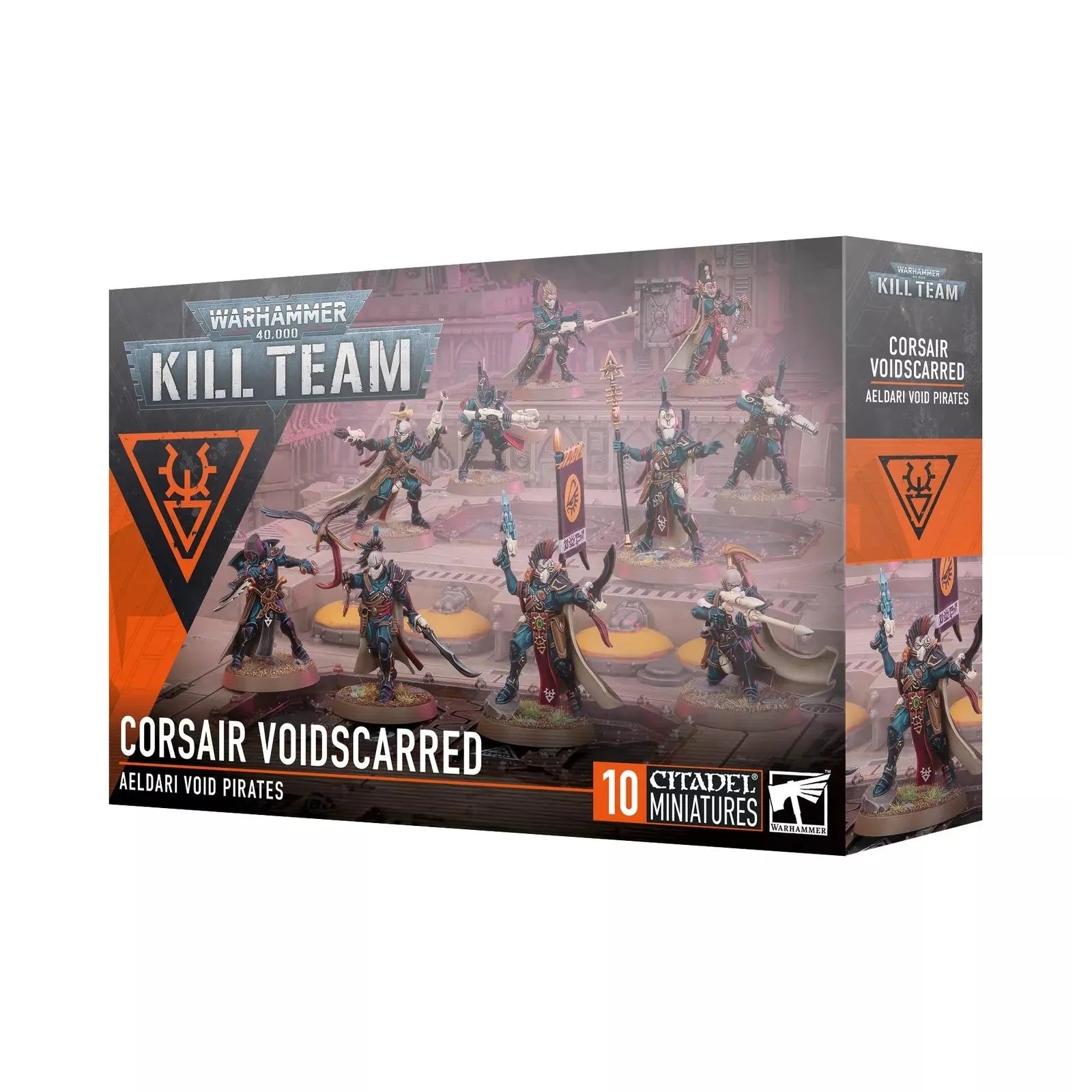 Warhammer 40000 Kill Team Corsair Voidscarred miniatures set box.