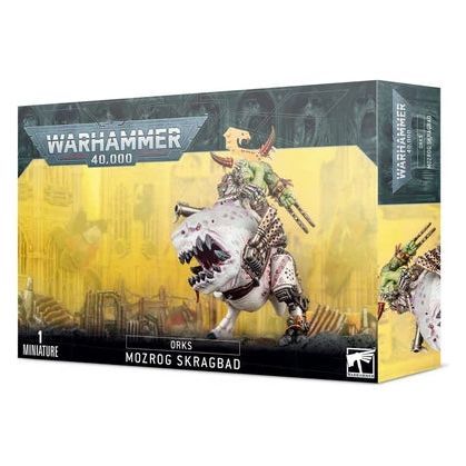 Warhammer 40000 Orks Mozrog Skragbad model kit with Beast Snagga Orks character and squigosaur.