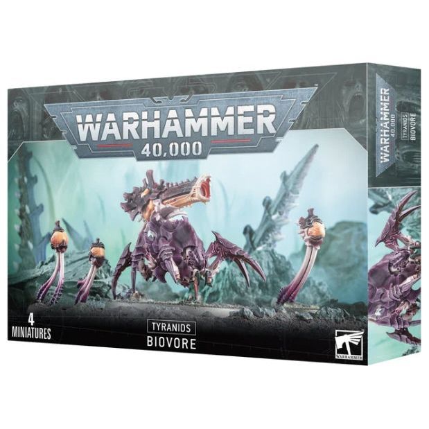 Tyranids: Biovore Warhammer 40,000 model kit packaging.