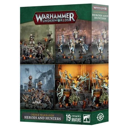 Warhammer Underworlds Order Warbands Heroes and Hunters box set with miniatures.