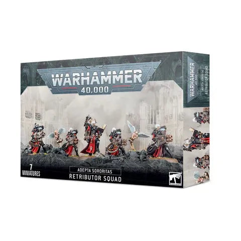 Warhammer 40000 Adepta Sororitas Retributor Squad box set with miniatures.