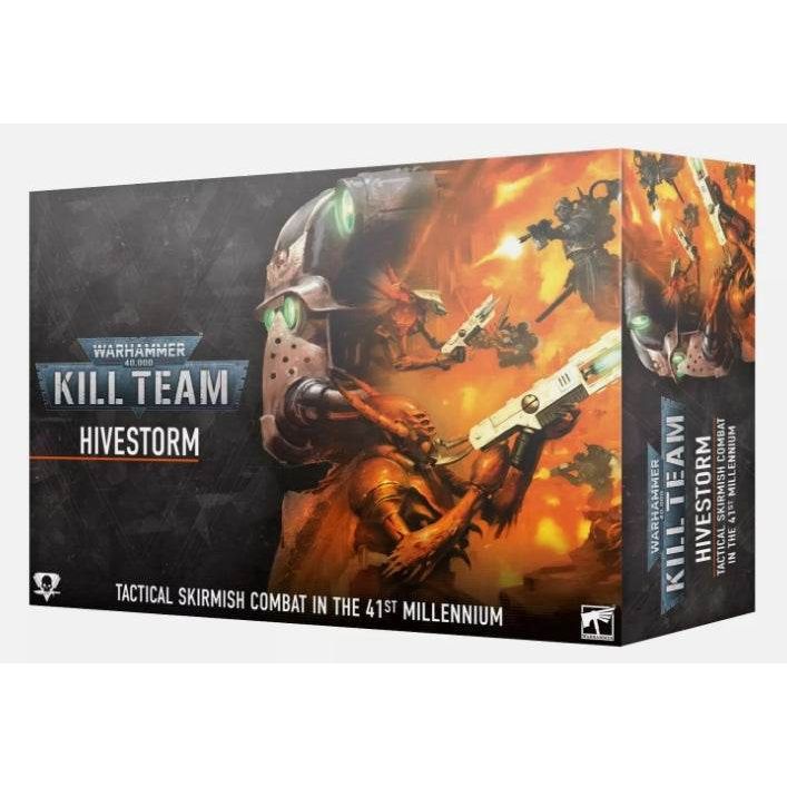 Warhammer 40000 Kill Team Hivestorm boxed set with miniatures and game components.