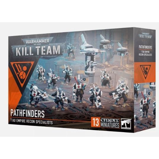 Warhammer 40000 T'au Pathfinders Kill Team 2024 Model Kit with Drones and Bases