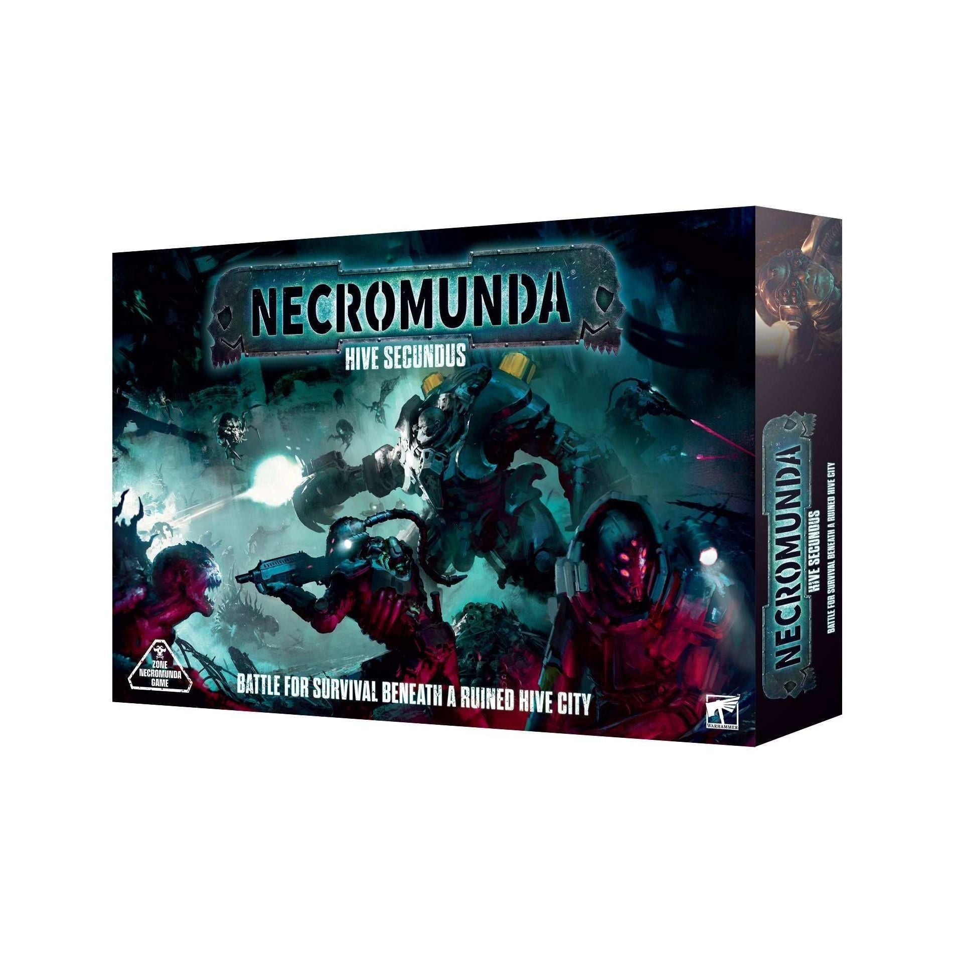 Warhammer 40000 Necromunda Hive Secundus boxed set with miniatures and rulebook.