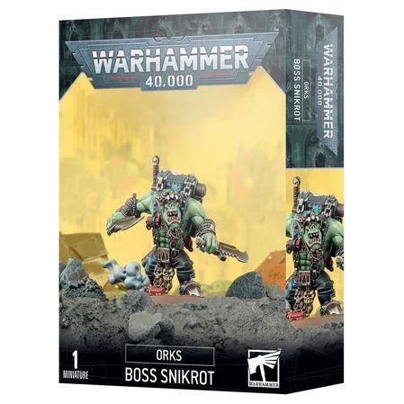 Warhammer 40000 Orks Boss Snikrot miniature kit with 40mm base.