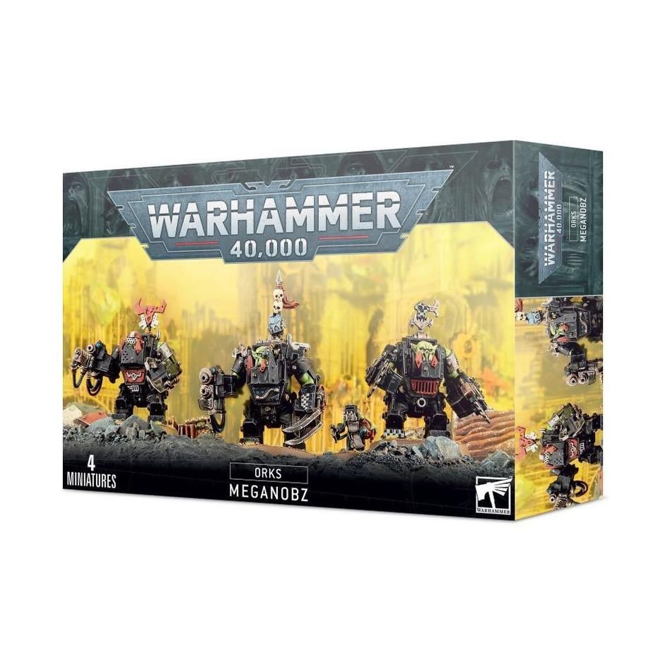 Warhammer 40000 Orks Meganobz box set featuring detailed miniatures.