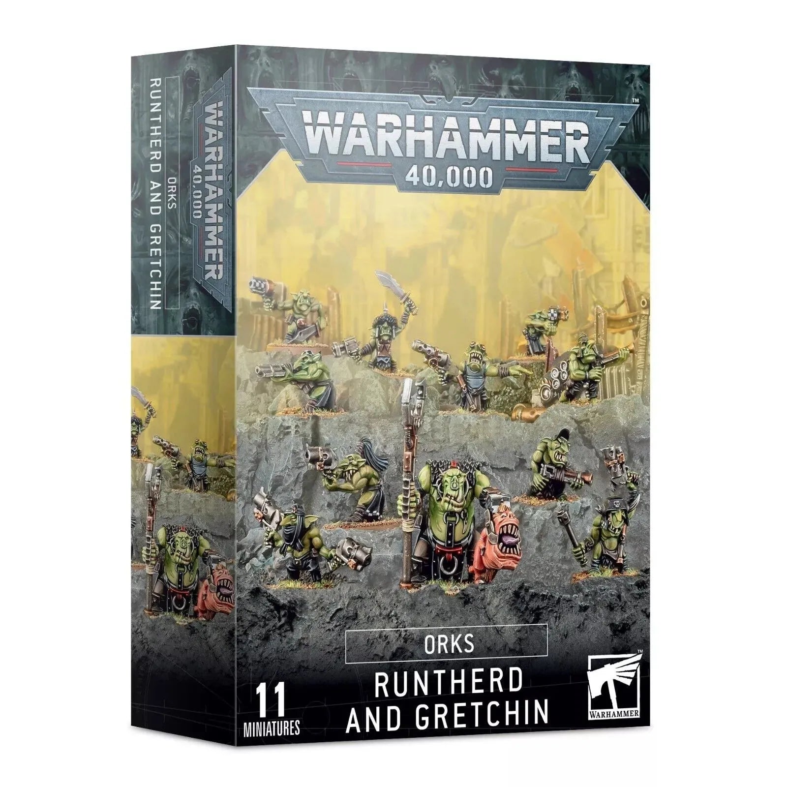 Warhammer 40000 Orks Runtherd and Gretchin miniatures box set.