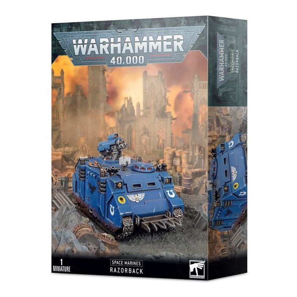 Warhammer 40000 Space Marines Razorback model kit packaging.