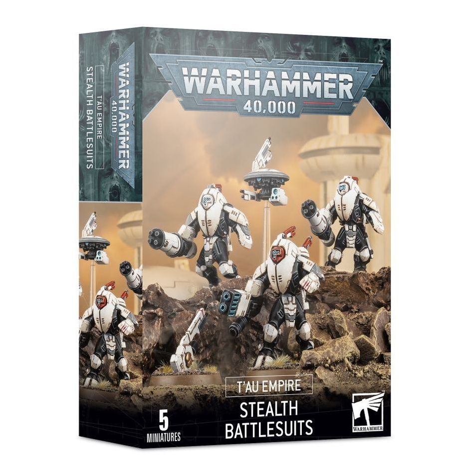 Warhammer 40000 T'au Empire Stealth Battlesuits boxed set.