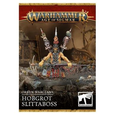 Warhammer Age of Sigmar Orruk Warclans Hobgrot Slittaboss kit with Citadel round base.