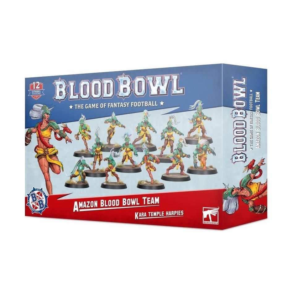 Warhammer Amazon Team Kara Temple Harpies Blood Bowl box set with miniatures.