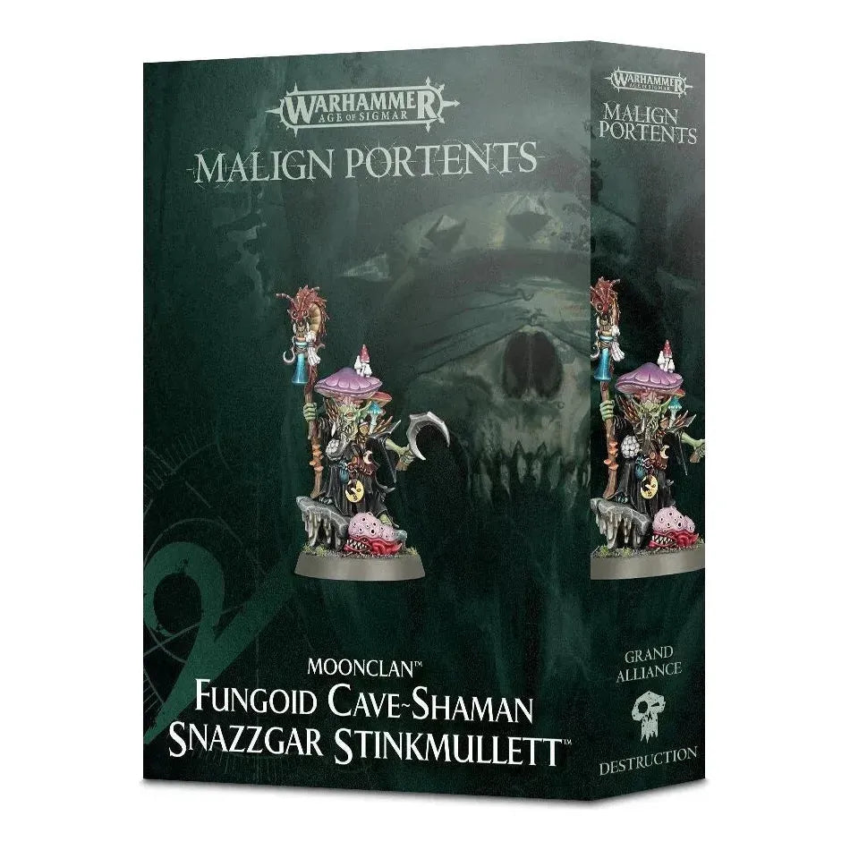 Warhammer AoS Fungoid Cave Shaman Snazzgar Stinkmullet model kit with 32mm base.
