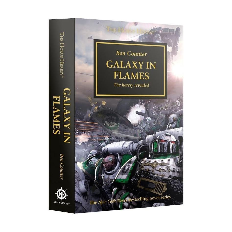 Warhammer: Galaxy in Flames book cover by Ben Counter from The Horus Heresy series.