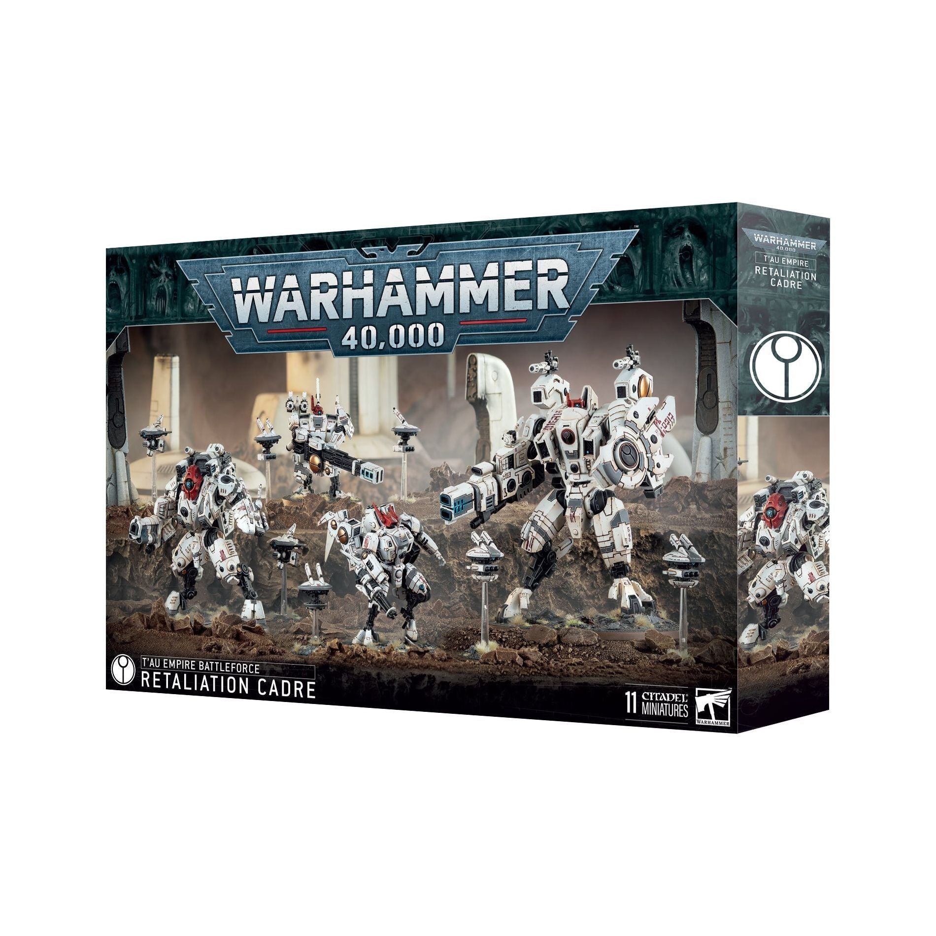Warhammer T'au Empire Retaliation Cadre box set with miniatures.