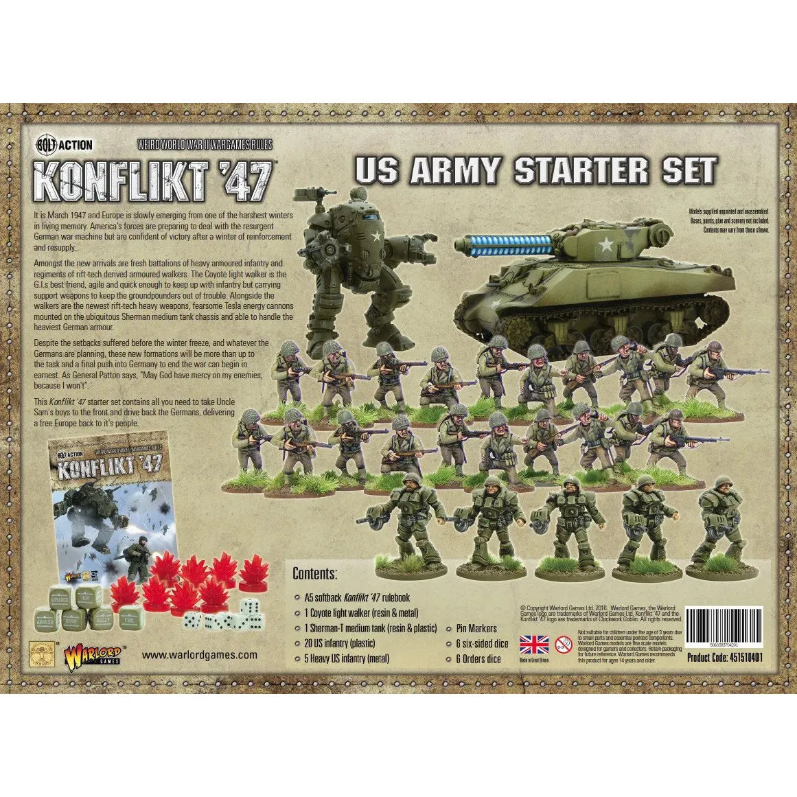 Bolt Action Konflikt '47 US Army Starter Set - War Games USA