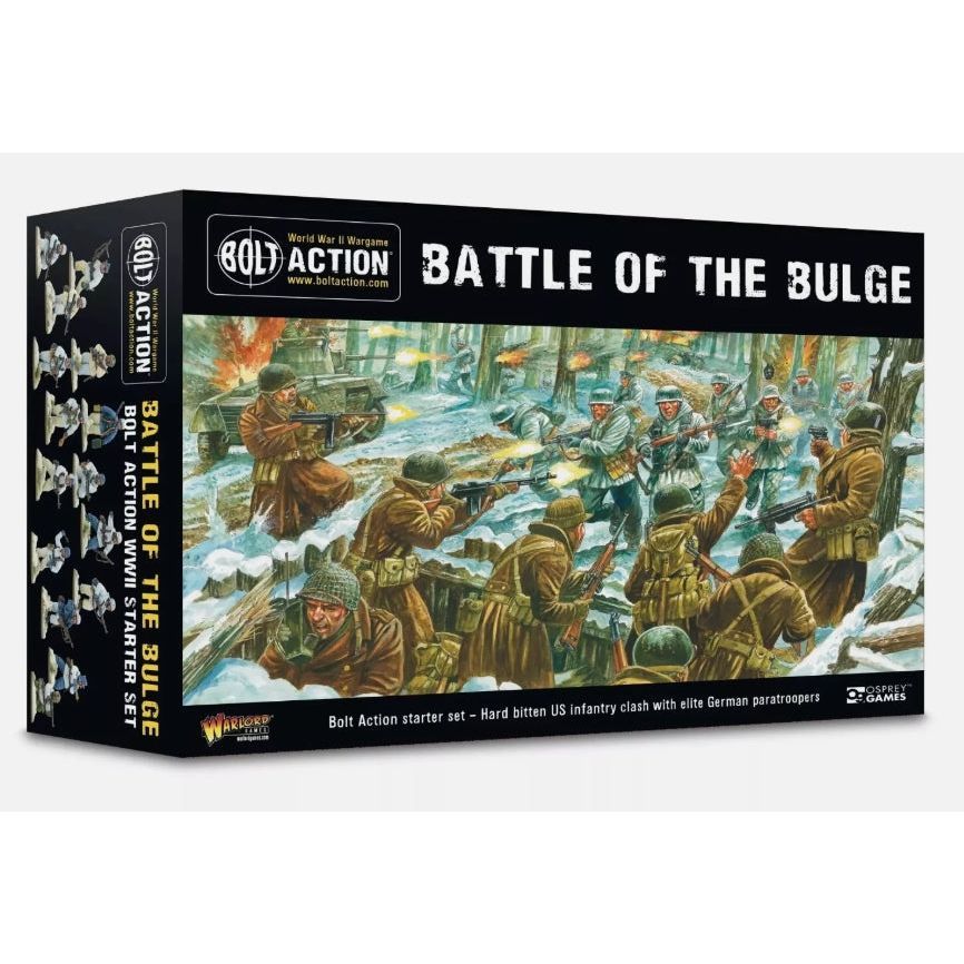 Bolt Action Starter Set - Battle of the Bulge box with illustrated winter battle scene.