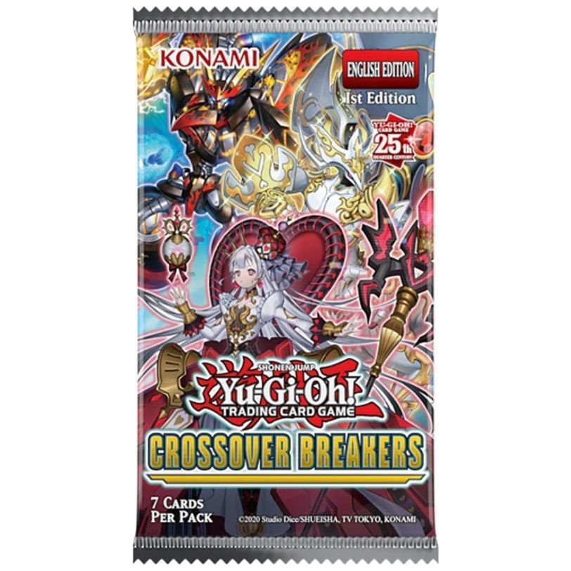 Yu-Gi-Oh! Crossover Breakers trading card pack, 1st Edition.