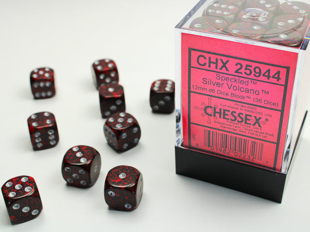 Chessex D6 Block: Speckled (Silver Volcano)
