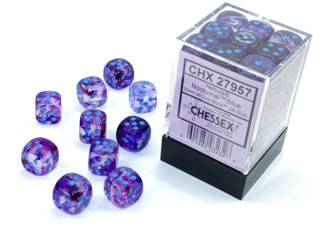 Chessex D6 Block: Nebula (Nocturnal/Blue)