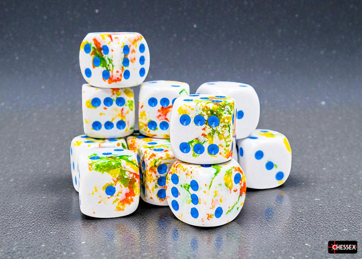 Chessex D6 Block: Brush Breezy/Blue (16mm)