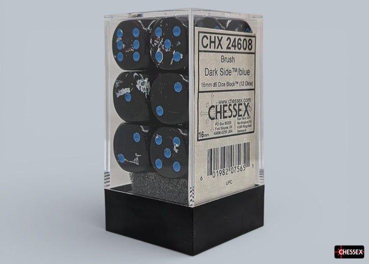 Chessex D6 Block: Brush Dark Side/Blue (16mm)
