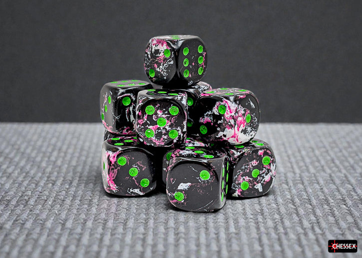 Chessex D6 Block: Brush Paintball/Green (16mm)