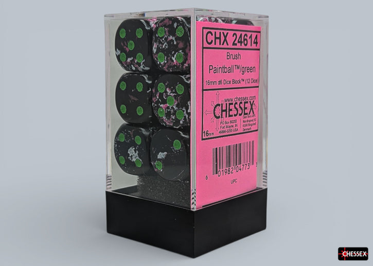 Chessex D6 Block: Brush Paintball/Green (16mm)