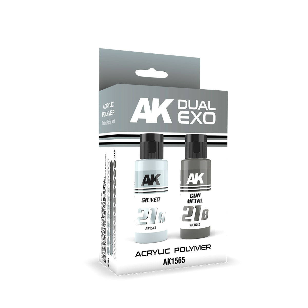 Ak Interactive Silver & Gun Metal Dual Exo Paint Set - War Games USA