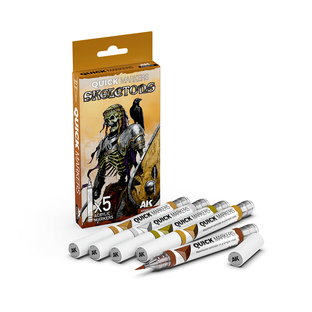 AK Interactive Skeletons Quick Markers Set - War Games USA