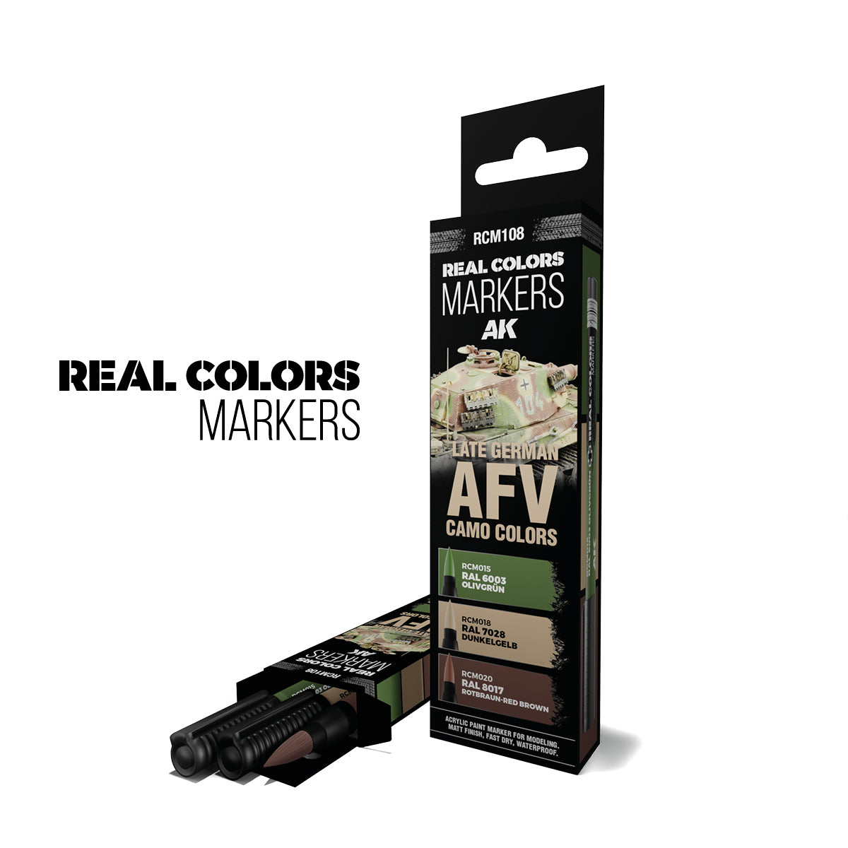 Late German AFV Camo Colors - Real Color Markers - AK Interactive