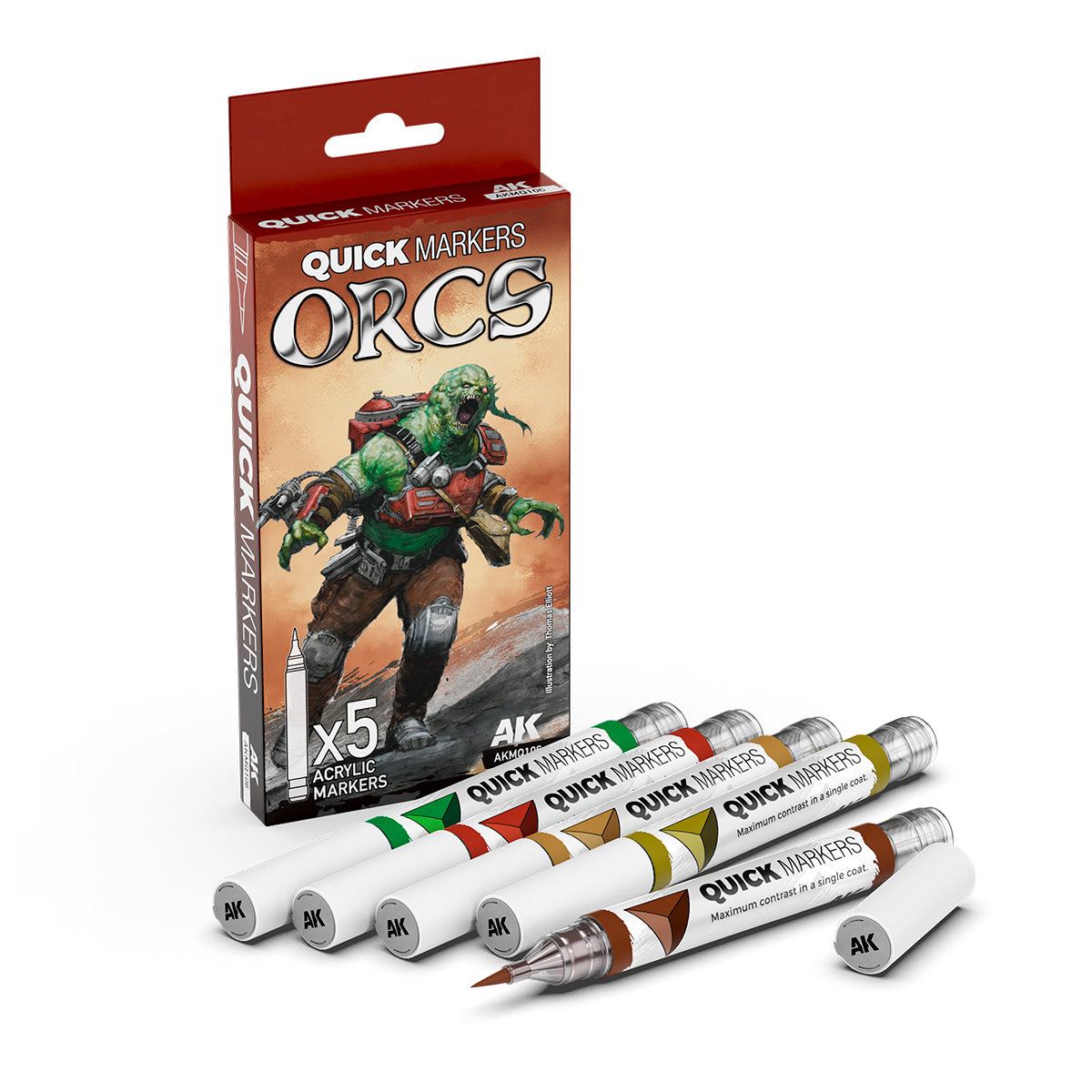 AK Interactive Orcs Quick Markers Set - War Games USA