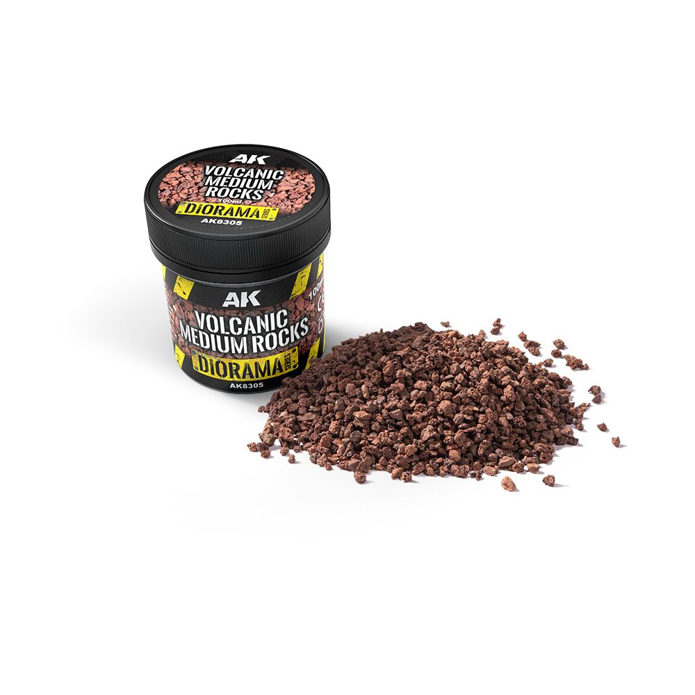 AK Interactive Volcanic Medium Rocks 100ml - War Games USA