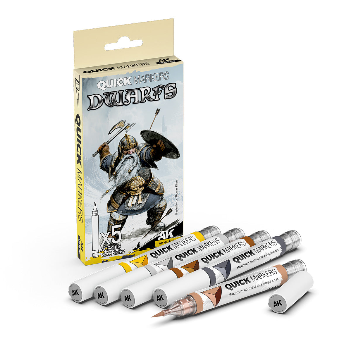 AK Interactive Dwarfs Quick Markers Set - War Games USA