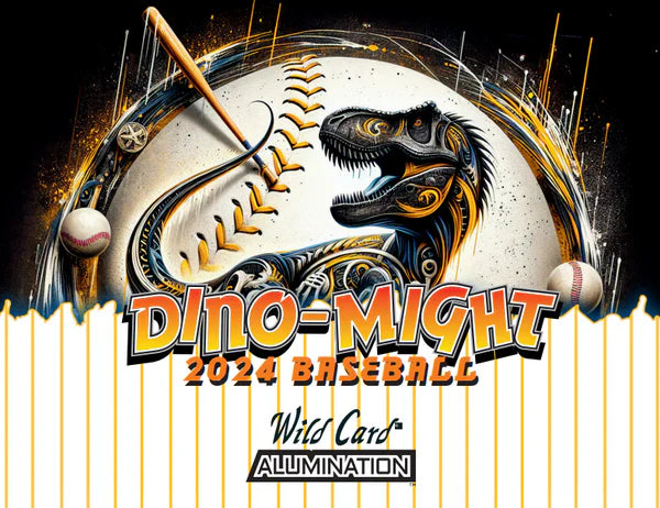 Wild Card Dino Might Baseball Hobby Box with dinosaur-themed artwork and "Alumination" branding.