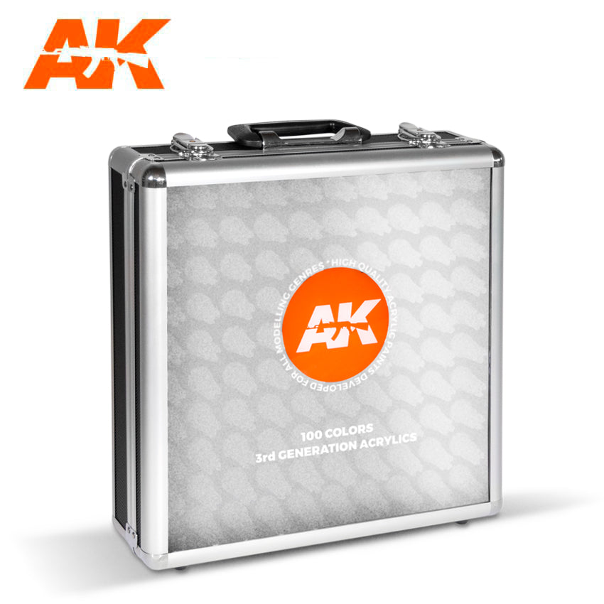 AK Interactive 3G Acrylics Briefcase - 100 Colors - War Games USA