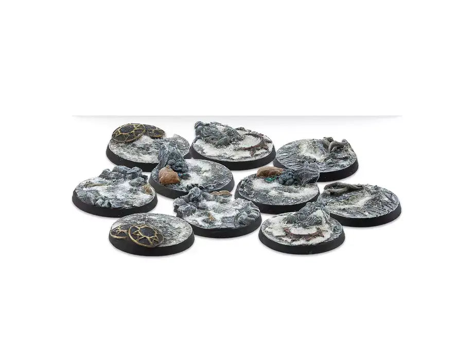 Warcrow 30mm Northern Tribes Scenery Bases, Alpha Series, unpainted thermoplastic set of 10.