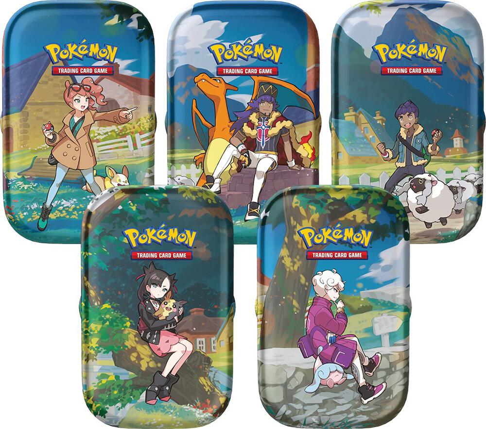 Pokemon Crown Zenith Mini Tin with various character designs.