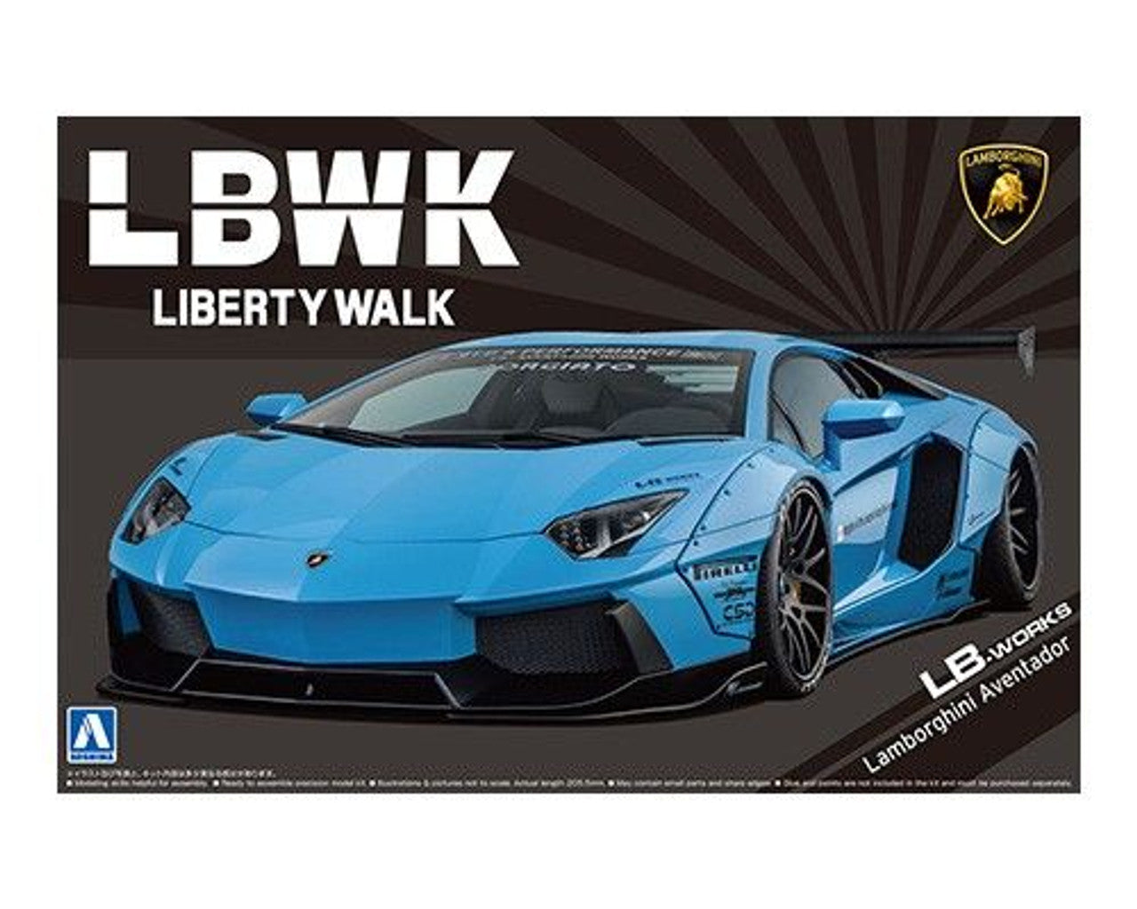 Aoshima Liberty Walk 1/24 No.17 LB Works Lamborghini Aventador Ver.2 Plastic Model