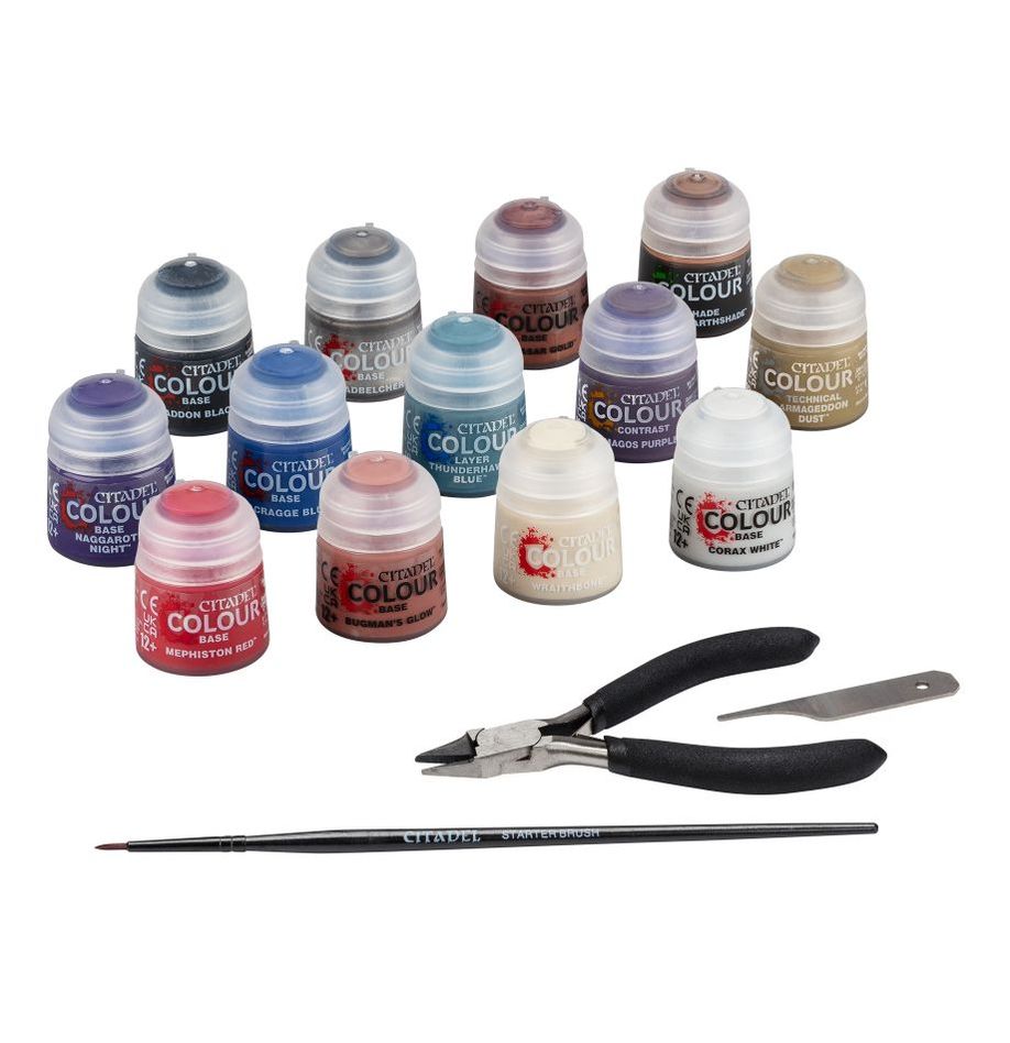 Warhammer 40000 Paints and Tools Set with Citadel Colour paints and essential tools.