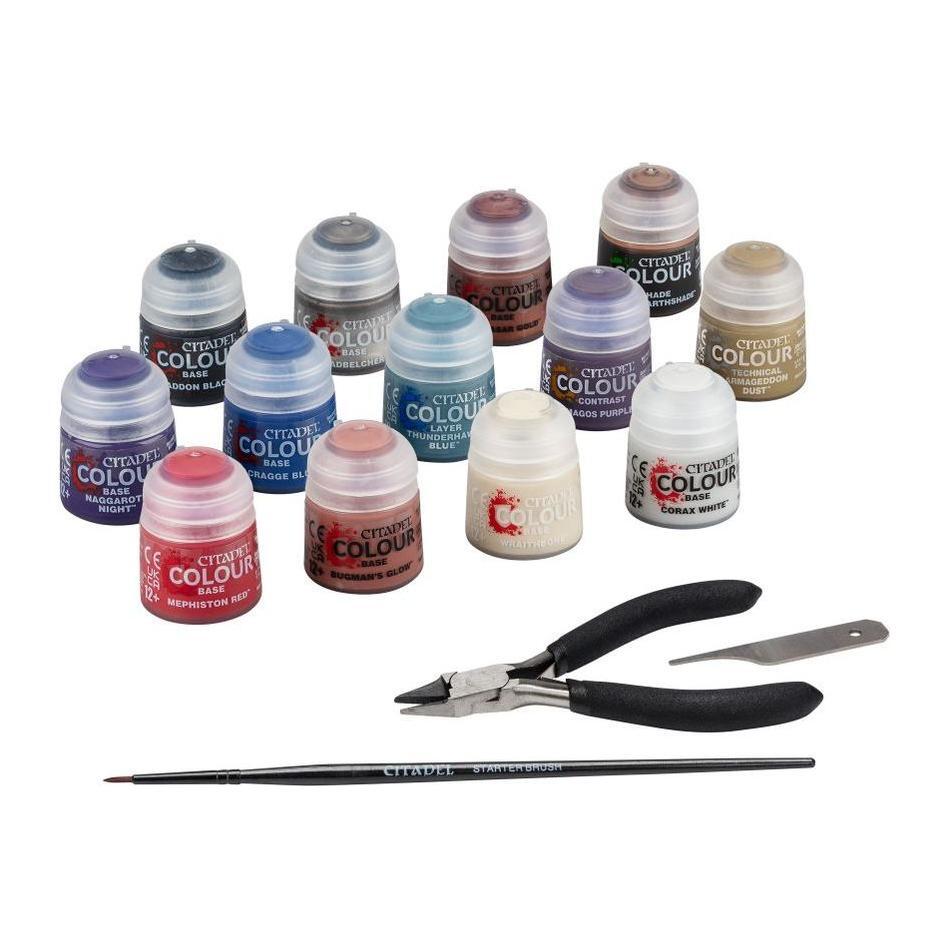 Warhammer 40000 Paints and Tools Set with Citadel Colour paints and essential tools.